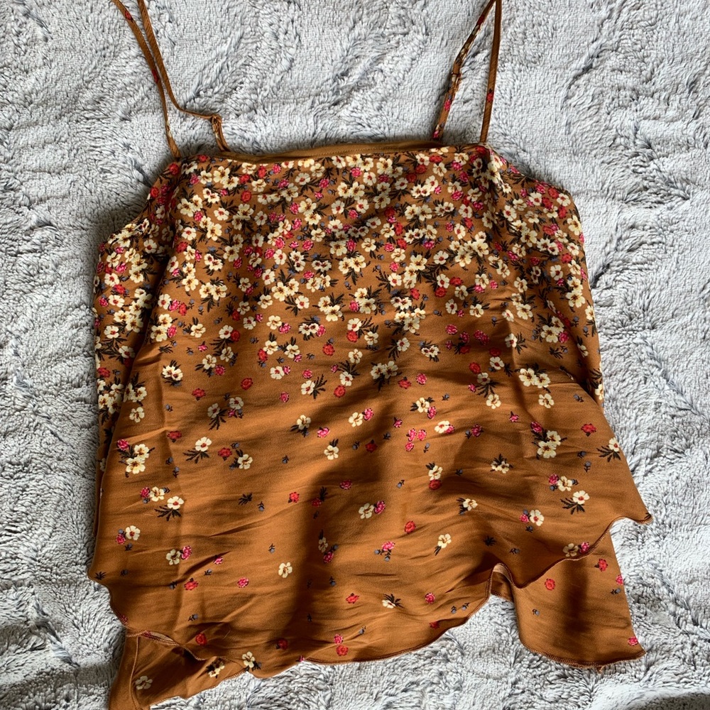NWT current Free People Floral Print Satin Cami - Picture 3 of 5
